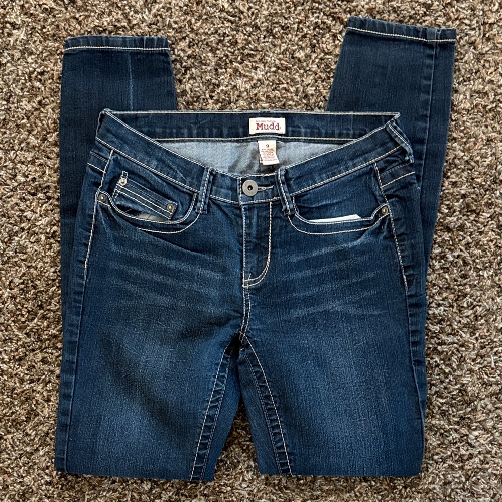 Mudd Dark Blue Skinny Jeans, Low Rise, Size 9, 2000’s Fashion Cotton Blend